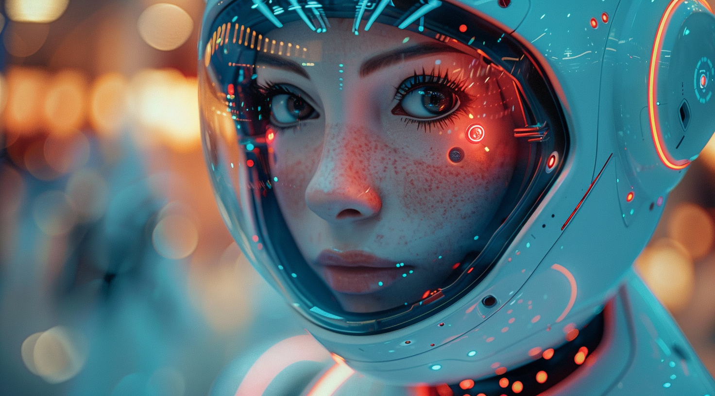 Personagem futurista representando tecnologia e inteligência artificial